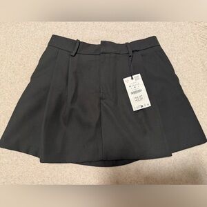 New Black High-Waist Skort with Belt Loop